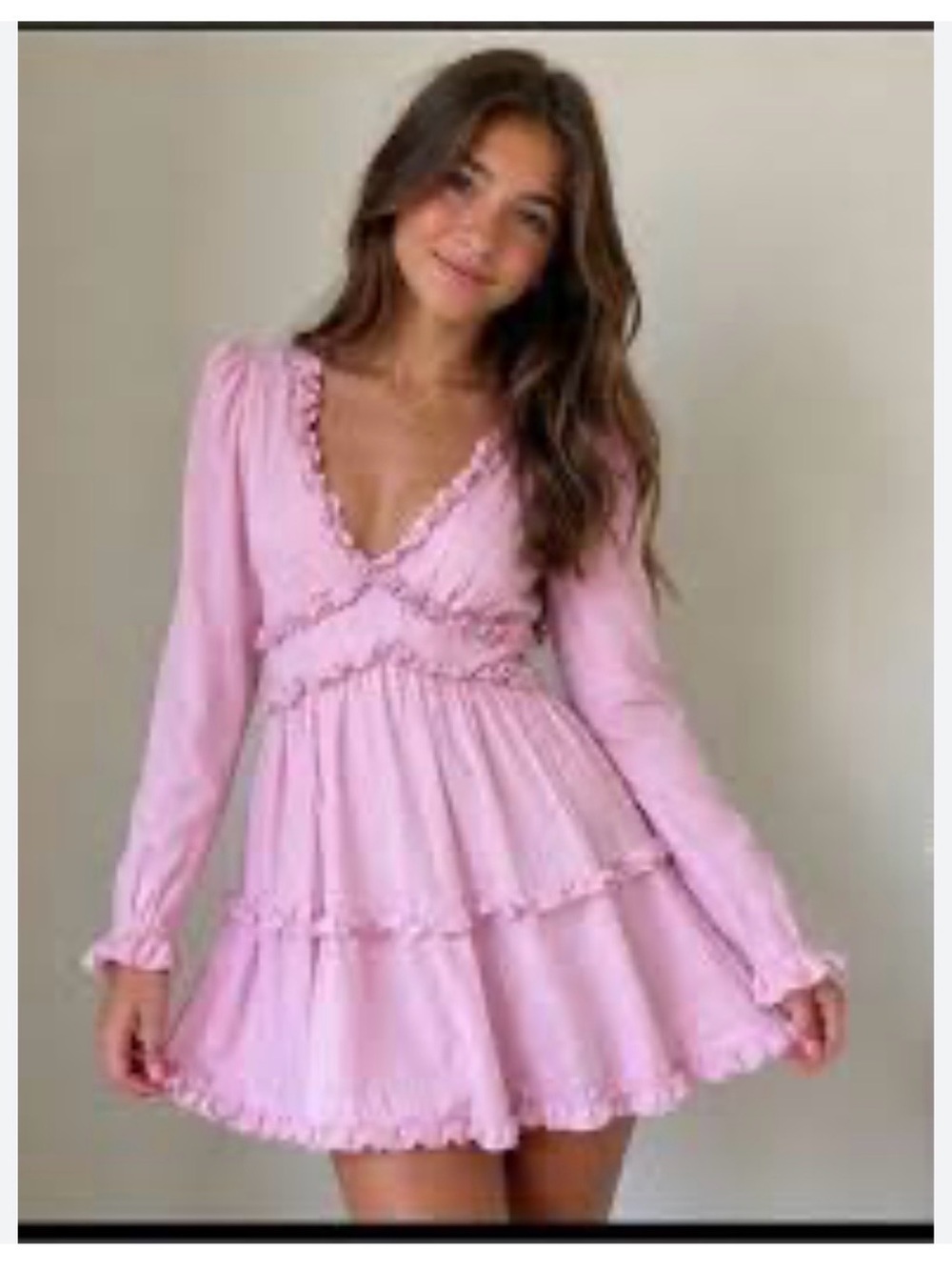 Francesca’s Mi Ami pink Lana ruffle Barbie fairycore coquette dress XS